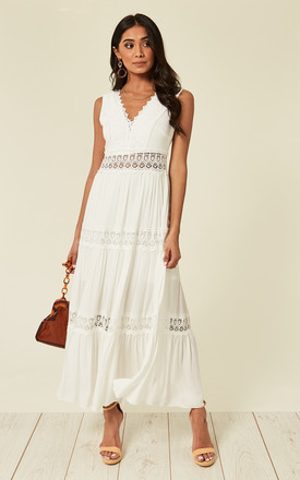 Jessica – Borderie Argalie White Maxi Dress by Blue Vanilla Product photo