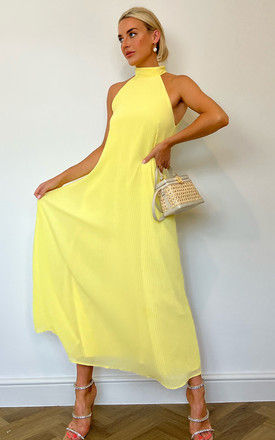 Vesper Chantelle Lemon Yellow Plisse Maxi Dress by Vesper247